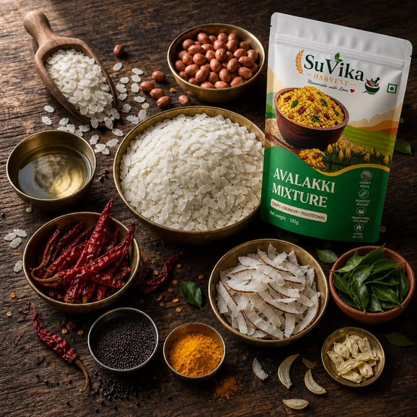 Preparation — Avalakki mixture ingredients