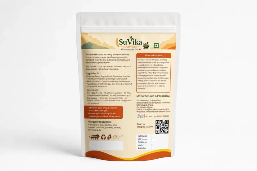 Bisibele bath powder back label