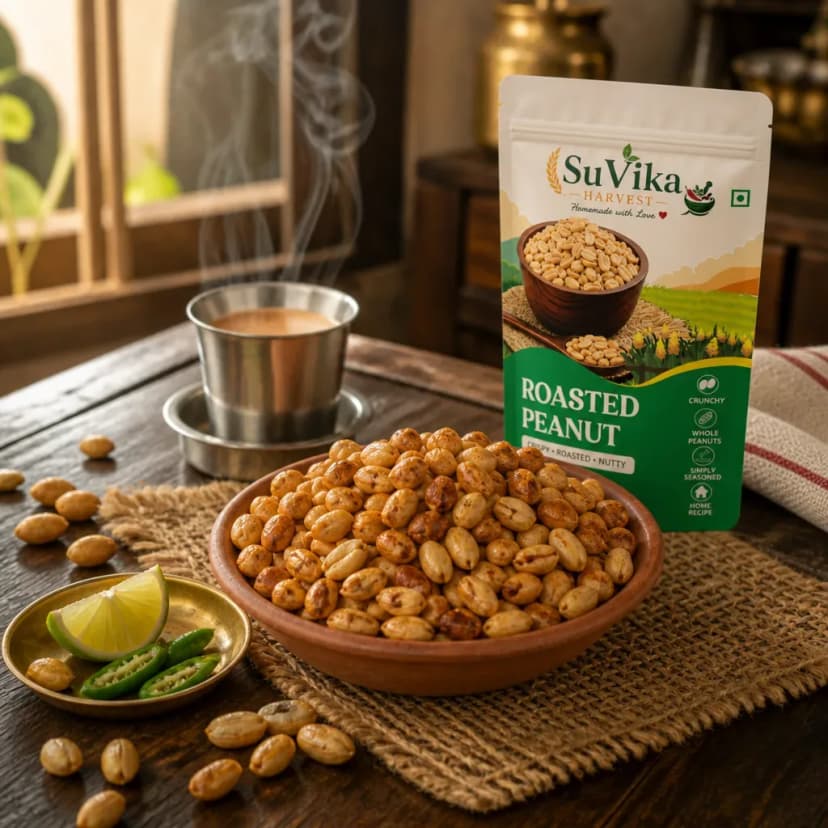 Roasted peanuts served for the family